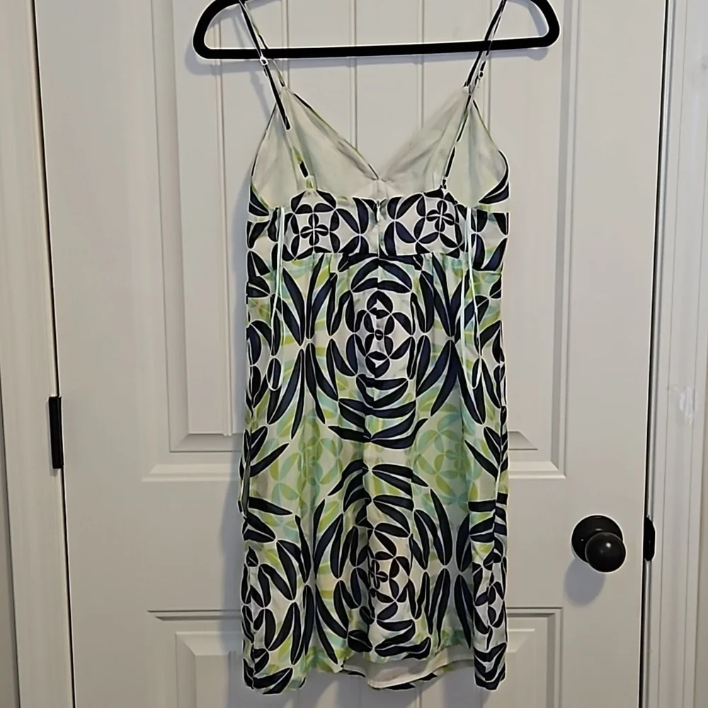 Blue and Green Print Mini Dress Size 5 - Picture 7 of 9